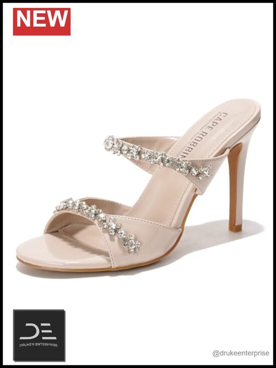Shoes - Rhinestone Mule Heels Stiletto High Heels Women's Dressy Bridal Prom Shoes